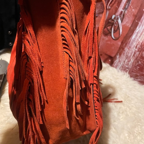 Zara thick suede fringe bag & pouch - Picture 5 of 13
